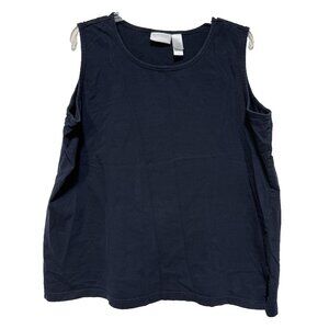 Elisabeth Liz Claiborne Womens Plus 2 Tank Top Shell Layering Blue Sleeveless